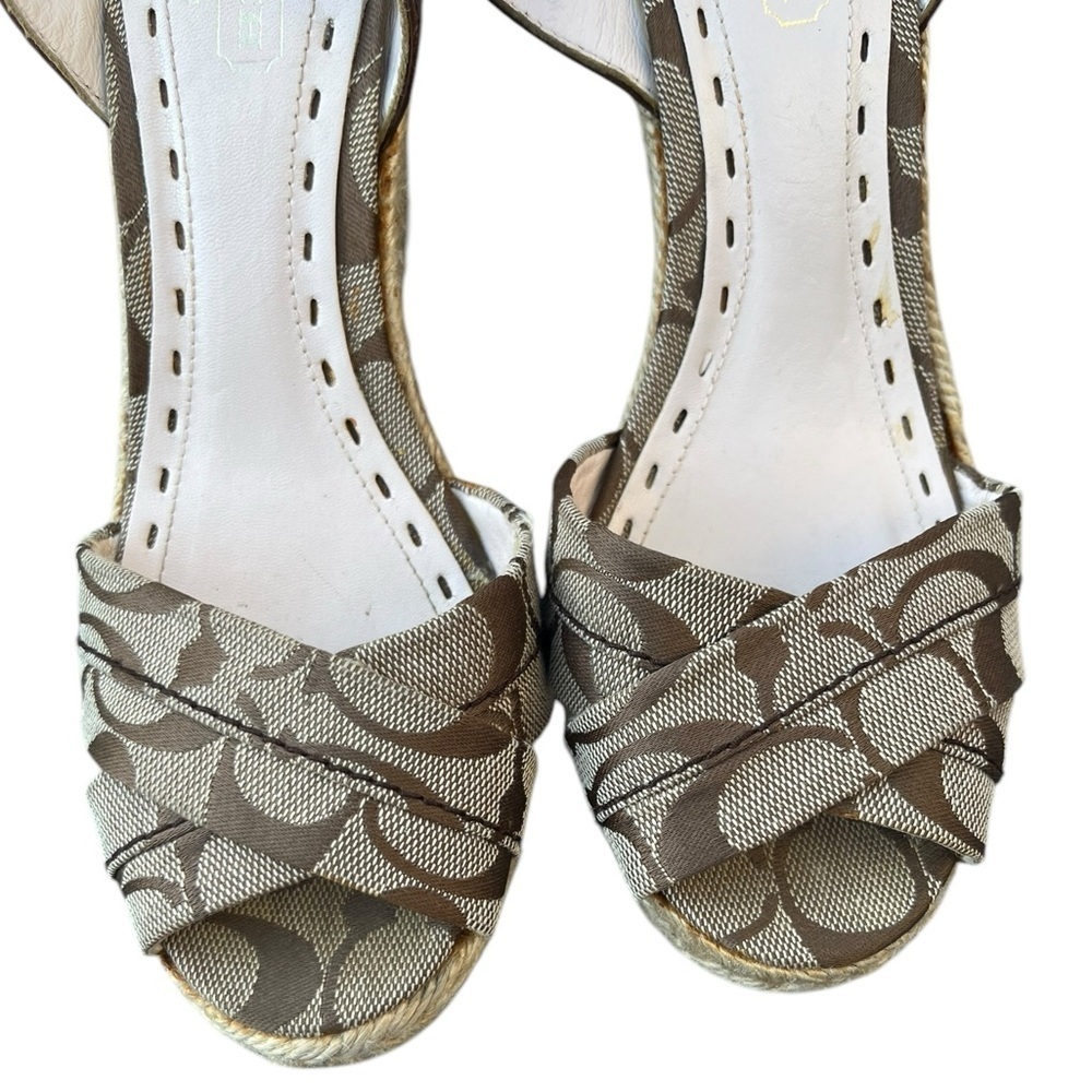 NEW- Coach Monogram Wedges- Size 7 - Picture 3 of 10